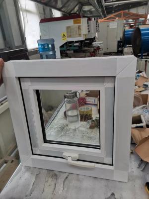 China Heat Insulation PVC Awning Window White UPVC Double Glazed Windows for sale