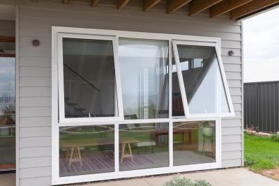 China European Style PVC Awning Outward Opening Window UPVC Double Glass Windows for sale