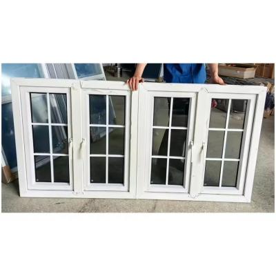 China Tempered Glass White UPVC Casement Glass Window Anti UV Wind Resistant European Style for sale