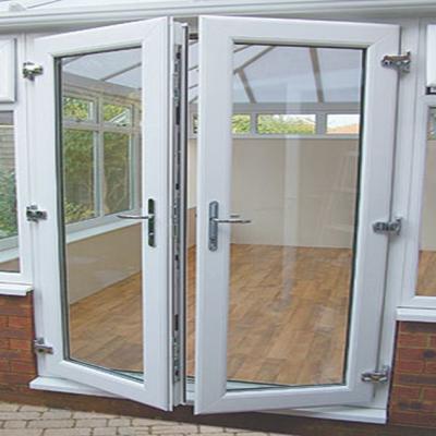 China Swing Opening PVC Glass Entry Door Double Triple Glazed Casement Glass Door for sale