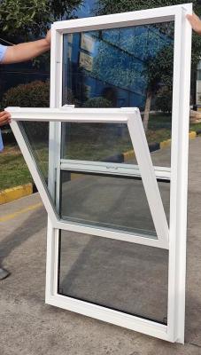 China American Style sashSingle Hung Vinyl Windows PVC Vertical Up And Down Windows for sale