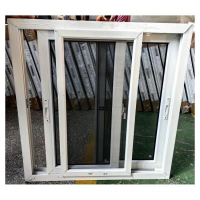 China Double Glazed PVC White Sliding Window Tinted Sliding Glass Windows For Balcony for sale