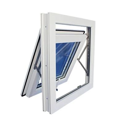 China White PVC Tempered Glass Awning Window Double Glazed Customized for sale