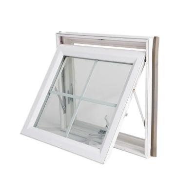 China White UPVC PVC Awning Window French Style Double Glass Small Size Design for sale