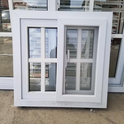 China Plastic Frame Sliding UPVC Glass Window Double Glazed For Hotels for sale