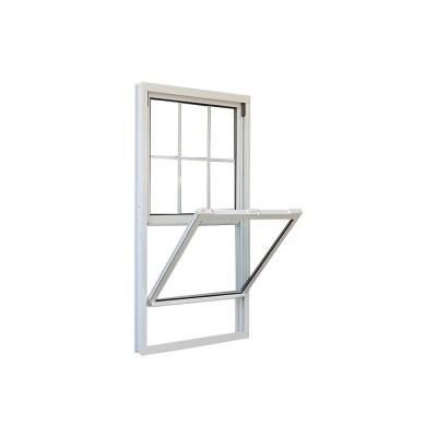 China Waterproof Single Hung Vinyl Windows American Style UPVC Vertical Sliding Windows for sale