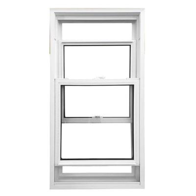 China American PVC Vertical Sliding UPVC Windows Vinyl Duplo Suspensão Low E Janela de vidro à venda