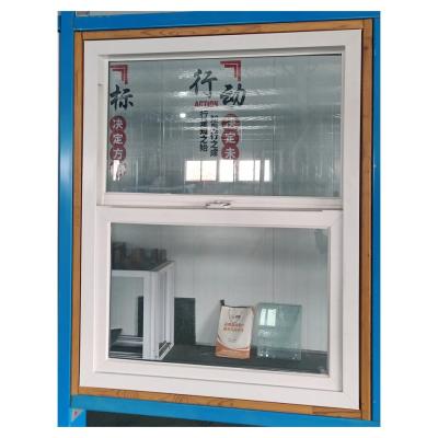 China White Single Hung Vinyl Windows Double Pane Vertical Sliding Glass Window for sale