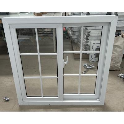 China UPVC / PVC Sliding Window And Door Stained Glass Sliding Windows With Grill for sale