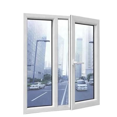 China Villa Tempered Glass Casement Window Inward Opening UPVC Tilt And Turn Windows for sale