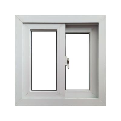 China PVC Plastic UPVC Double Glass Horizontal Slide Window for sale