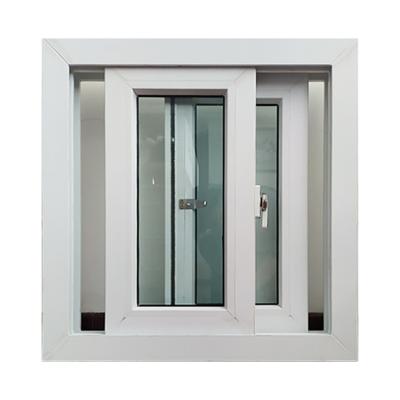 China Double Pane Sliding Glass PVC windows UPVC Vinyl Sliding Window for sale