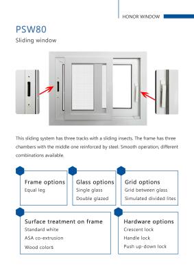 Китай Влияние урагана UPVC Сдвижные окна Двухстеклянные современные окна Дизайн звукоизоляции Сдвижные окна продается