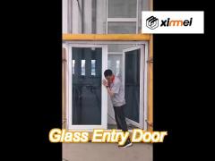 swing opening pvc glass entry door double triple glazed casement glass door