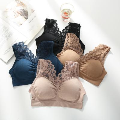 China QUICK DRY lace underwear female no underwire chest wrap chest vest type with web celebrity hot style girl light botto anti for sale