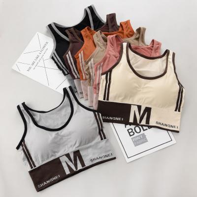 China QUICK DRY the new Japanese big M letter girl underwear without underwire swab chest wrap chest to accept a pair of boobs girl yoga sportswear for sale