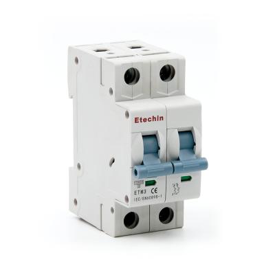 China B ETM3-H 2p MCB Mini Miniature Circuit Breaker 6KA Kema 20 Amp 32A overload ac short safty house din rail high quality mount for sale