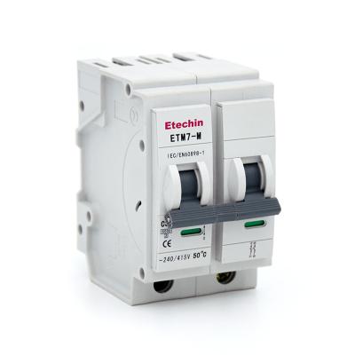 China Miniature Circuit Breaker 6KA Kema 63 B ETM7-M MCB 2 Pole Amp 2P Plug In Circuit Breaker High Quality Switch Air Manufacturer Home Security for sale