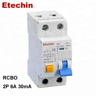 China 1P+N RCBO 6kA Residual RCD Circuit Breaker 6000A for sale