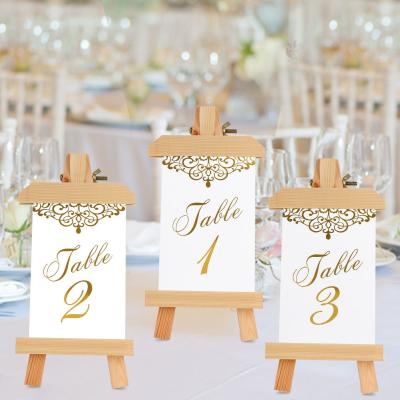 China Double Gold Foiling Wedding Table Position Number 1-24 Double Sided 10*15.2cm Gold Foiling Wedding Table Position Number Table Number Cards Banquet Table Marker for sale