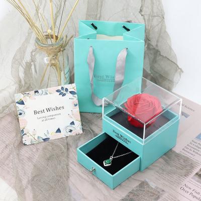 China Custom Ourwarm 2022 San Valentine Gift Box Valentine's Day Gift/Mothers Day Gift/Wedding Gift Love Forever Valentine Day Gift Rose In Acrylic Box for sale