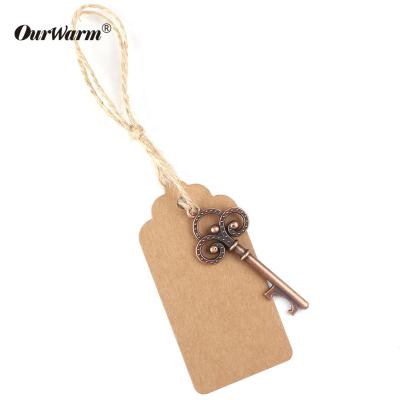 China OurWarm 50pcs Wedding Party Retro Design Bottle Opener Corkscrew Master Wedding Favors With Tag For Guests for sale