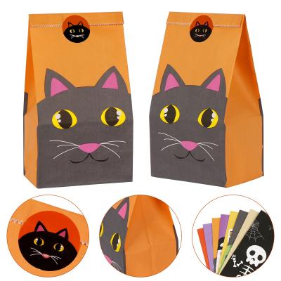 China 2021 New Halloween Candy Bag OurWarm Design 24pcs Container Halloween Paper Box Bag for sale