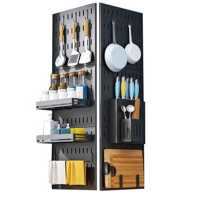 China Various Kitchenware Storage Rack Household Kitchen Nail-Free Nail-Free Wall Mounted Dish Rack for sale