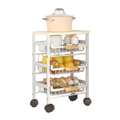 China 4 Tier Metal Rolling Cart Sustainable Storage Trolley Easy Assembly For Kitchen Office Bathroom for sale