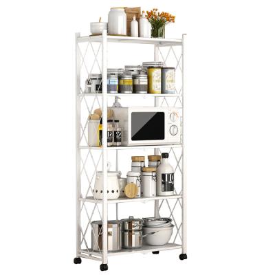 China Multi-Functional Mobile Home Storage Rack Rolling Trolley Cart Multi-Function Mobile Tier Kitchen Trolley for sale