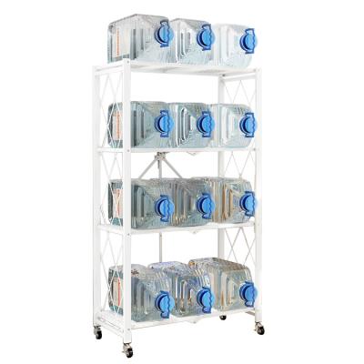 China High Quality Viable Home Organizer 4 Tiers Carbon Steel Foldable Storage Shelf for sale