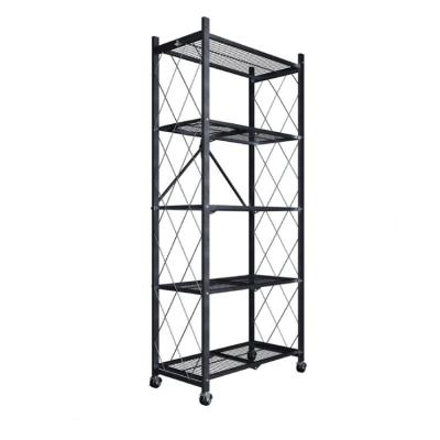 China Sustainable Multifunctional 5 Layer Carbon Steel Storage Shelves Foldable Home Storage Shelf for sale