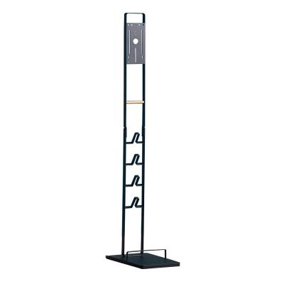 China New Design Ladder Style Metal Iron Vacuum Cleaner Workable Storage Rack With Wheels for sale