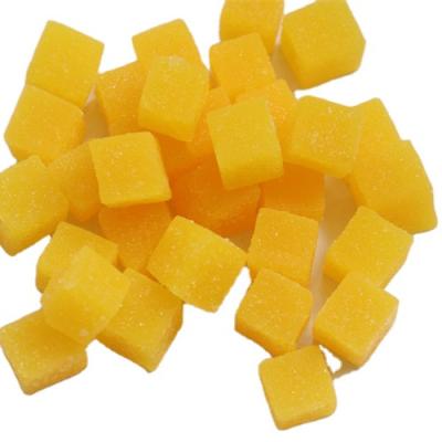 China Snack Factory Direct Sales Yellow Cube Shape Chewy Lemon Flavored Soft Candy For Gift for sale