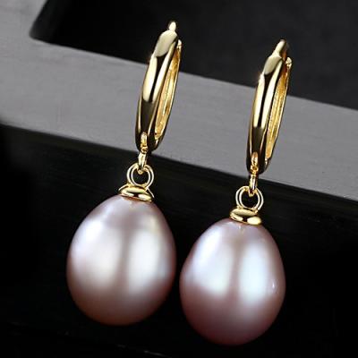 China OUXI TRENDY Romantic Freshwater Pearl 925 Sterling Silver Hoop Earrings Beauty Women Gift Jewelry Manufacturer Y21445 for sale