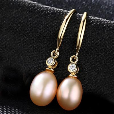 China OUXI Sterling Silver Zircon Drop Earrings 925 Pearl Romantic Freshwater Pearl 925 Women Gift Jewelry Manufacturer Y21414 for sale