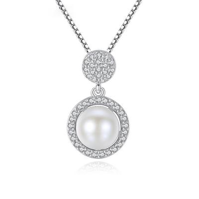 China OUXI Pearl Zircon Romantic High End Pendant Necklace S925 Sterling Silver Fashion Jewelry Gift Trendy Jewelry For Women for sale