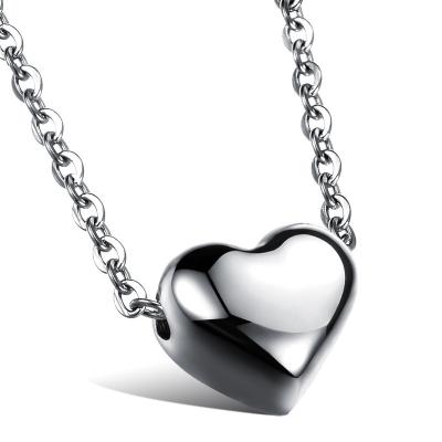 China Europe and America OUXI high-end minimalist silver necklace Rose Gold Plated Stainless Steel shining heart-shaped collarbone necklace for girls for sale