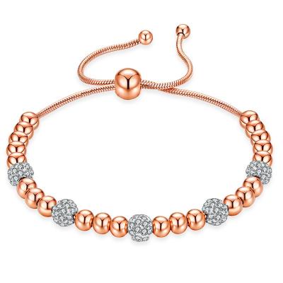 China OUXI CLASSIC Zircon Lucky Ball Beaded Gold Plated Bracelet Fashion Party Gift Jewelry Titanium Stainless Steel B50109 for sale