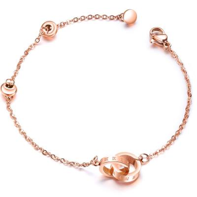 China OUXI CLASSIC New Digital Now Circle Gold Plated Stainless Steel Titanium B50105 Bracelet Fashion Party Gift Jewelry Making for sale