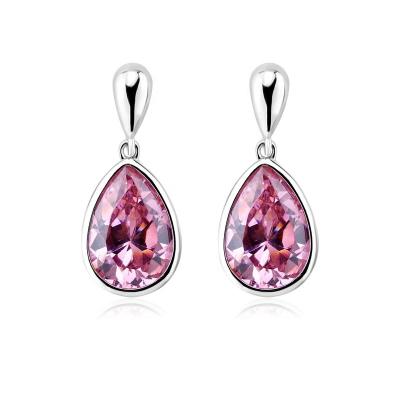 China New Design FASHIONABLE Crystal Teardrop Earrings Custom Red OUXI 26079 for sale