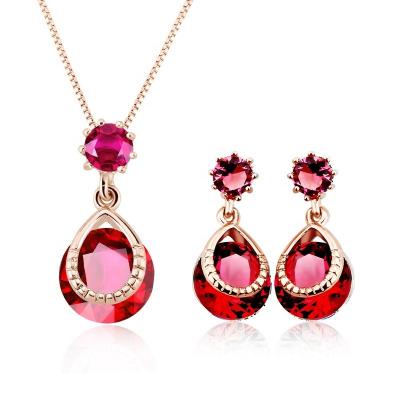 China OUXI Fashionable Wholesale Wedding Zircon Jewelry Set For Brides With Different Colors S-8008 for sale