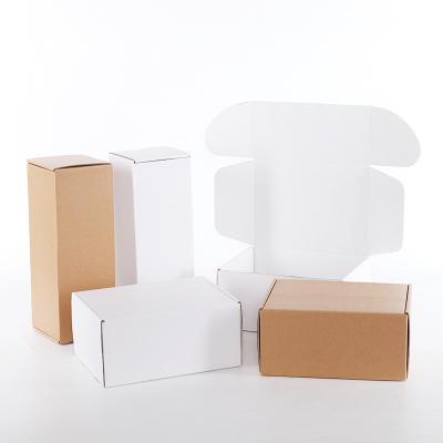 China Recyclable Custom Packaging Recycled Paper Small Box Corrugated Kraft Paper Cardboard Boxes For Apparel Clothes Gift Watch for sale