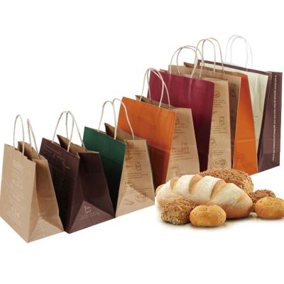 China Custom Logo Baking Food Gift Bag Recyclable Wrapping Paper Bag Purse Dessert Takeaway Cake for sale