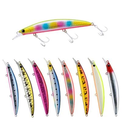 China Saltwater Casting 130MM Length Fishing Plastic China Minnow Floating Black School Lures Minnow 9107 for sale