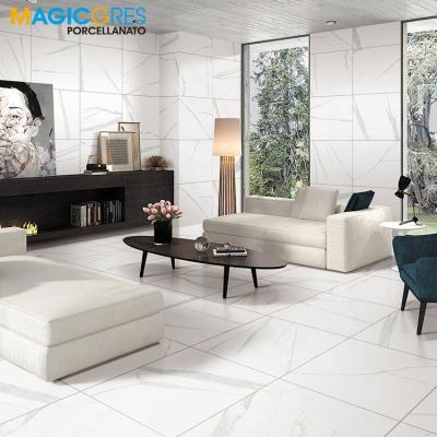 China Rustic Tiles Tile Makers Carrara Glazed White Polished Porcelanato Tile 80x80 for sale