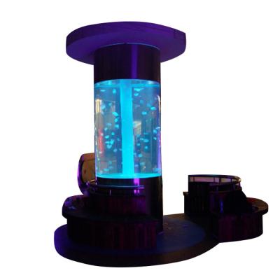 China Viable Bubble Air Curtain Wall Aquarium Cabinet Acrylic Restaurant PAGE Fish Tank for sale