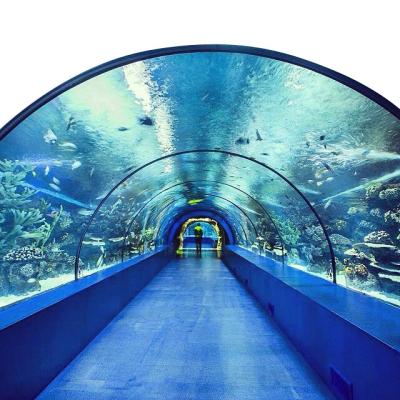 China PG Oceanarium Luxury Style Viable One Weather Cast Curved Transparent Panels Underwater Cover Fantastic Large Acrylic Aquarium Tank Tunnel for sale