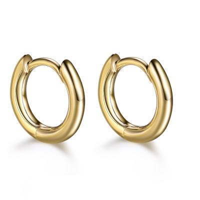 China FASHIONABLE Custom Cute Simple 925 Gold Plated Minimalist 11.5mm 18k Silver Huggie Earrings Wholesale for sale