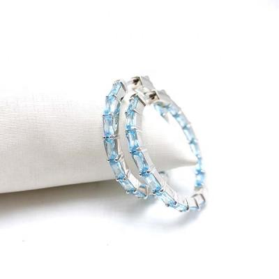 China Other Wholesale Fashionable 925 Sterling Silver Baguette Earrings Hoop Earrings For Women for sale